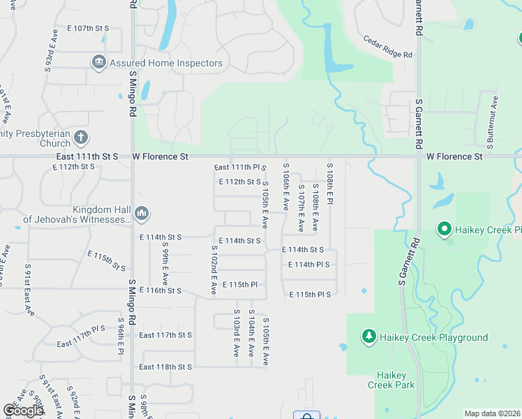 map of restaurants, bars, coffee shops, grocery stores, and more near 11306 South 105th East Avenue in Bixby