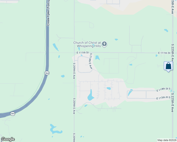 map of restaurants, bars, coffee shops, grocery stores, and more near 21105 East 112th Street South in Broken Arrow