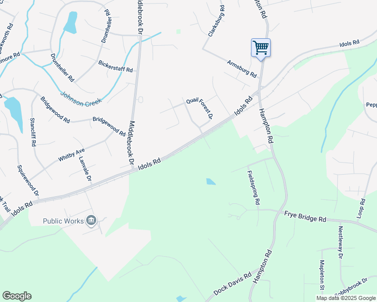 map of restaurants, bars, coffee shops, grocery stores, and more near 6700 Idols Road in Clemmons
