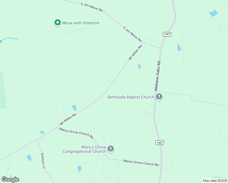 map of restaurants, bars, coffee shops, grocery stores, and more near 3835 Mount Willen Road in Haw River