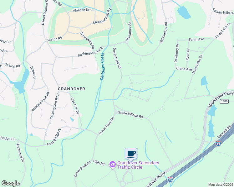map of restaurants, bars, coffee shops, grocery stores, and more near 3911 Dover Park Road in Greensboro