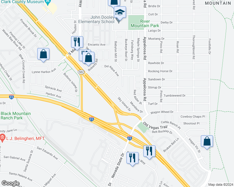 map of restaurants, bars, coffee shops, grocery stores, and more near 2232 Sky Island Drive in Henderson