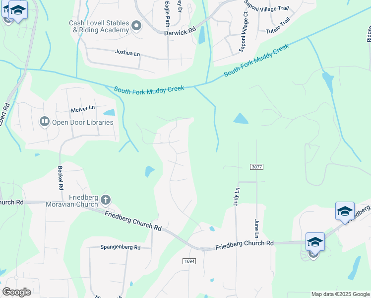 map of restaurants, bars, coffee shops, grocery stores, and more near 1977 Claim Jumper Tr in Winston-Salem