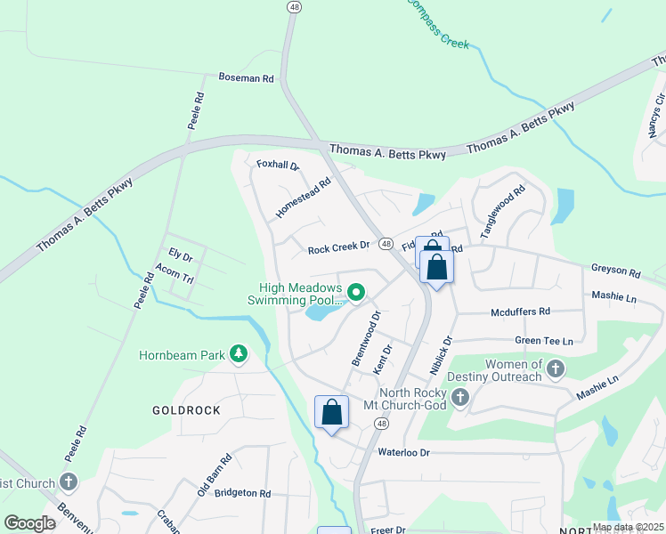 map of restaurants, bars, coffee shops, grocery stores, and more near 337 Whitehall Drive in Rocky Mount