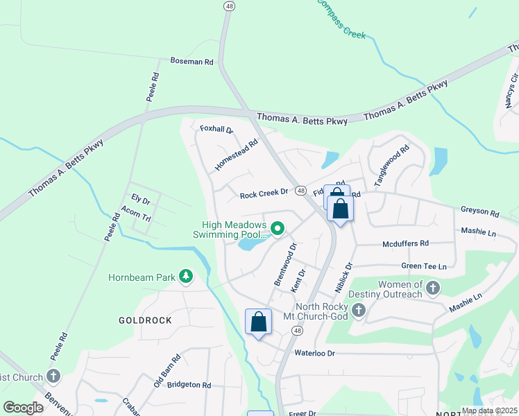 map of restaurants, bars, coffee shops, grocery stores, and more near 337 Whitehall Drive in Rocky Mount