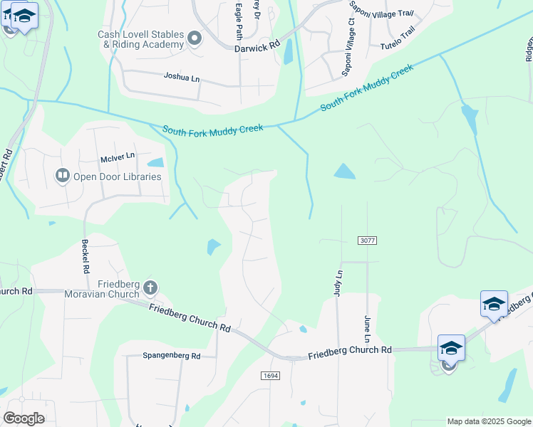 map of restaurants, bars, coffee shops, grocery stores, and more near 1977 Claim Jumper Tr in Winston-Salem