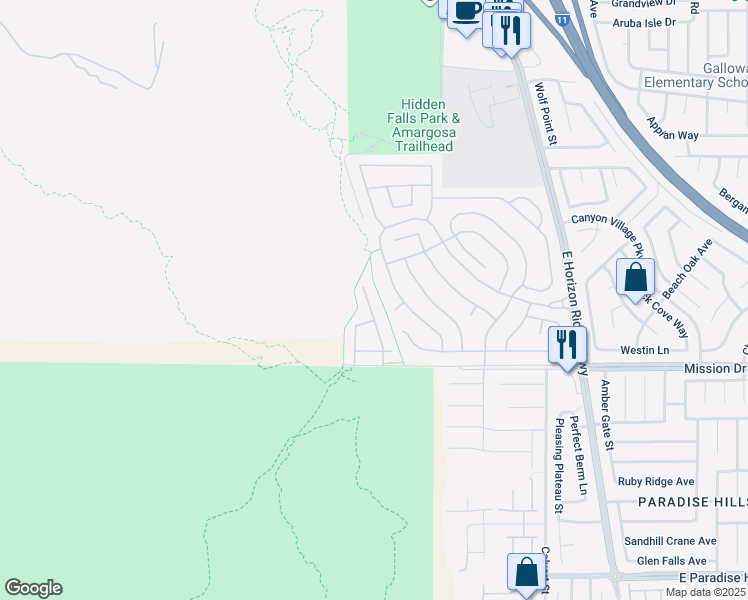 map of restaurants, bars, coffee shops, grocery stores, and more near 744 Fortacre Street in Henderson