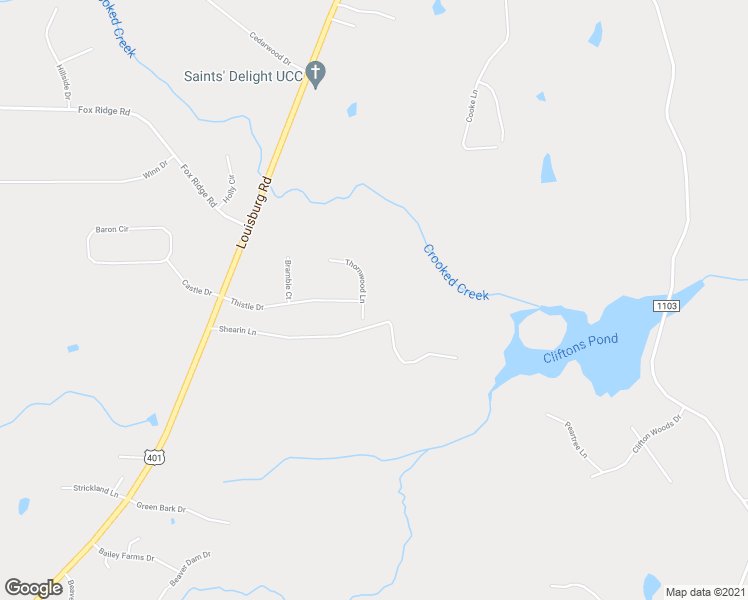 map of restaurants, bars, coffee shops, grocery stores, and more near 300 Thornwood Lane in Youngsville