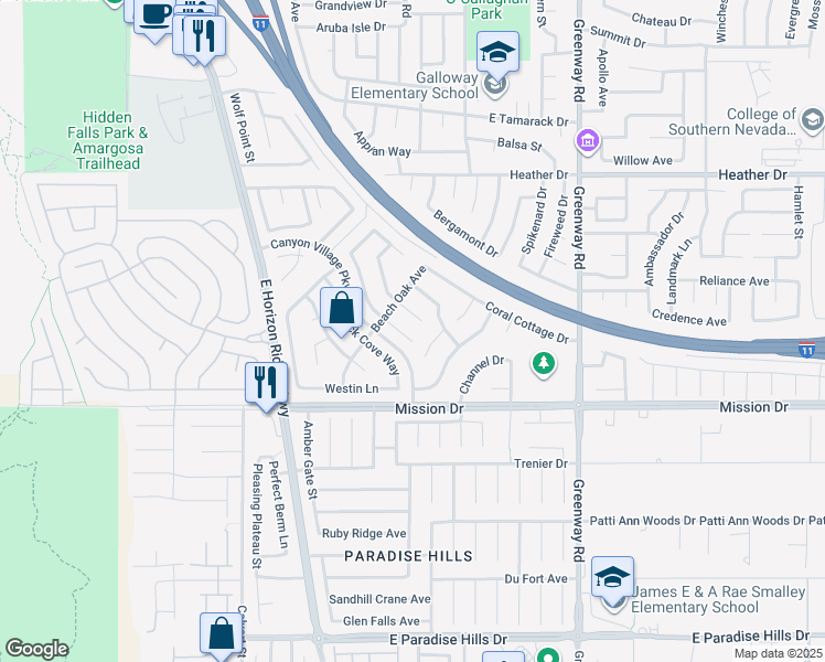 map of restaurants, bars, coffee shops, grocery stores, and more near 854 Coastal Beach Road in Henderson