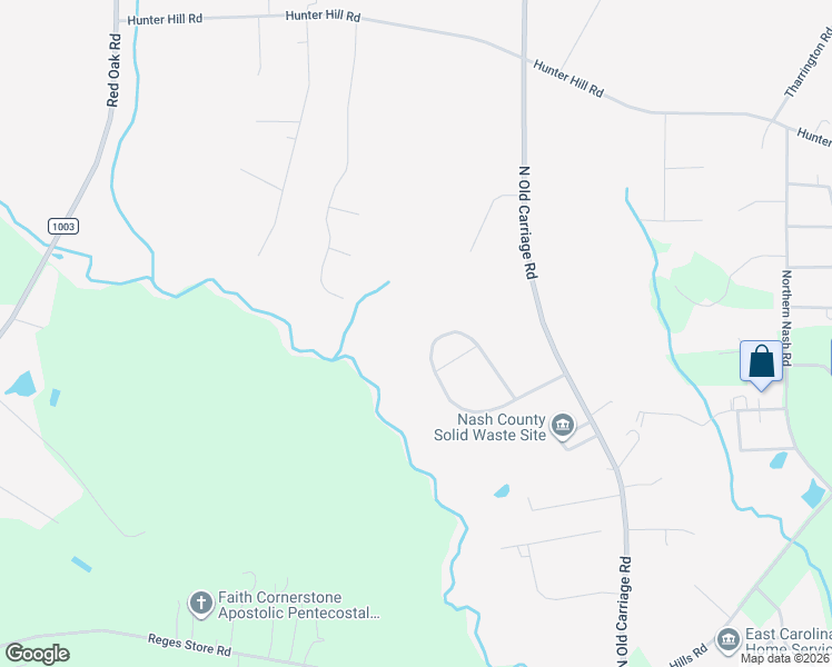 map of restaurants, bars, coffee shops, grocery stores, and more near 2239 Creekridge Drive in Rocky Mount