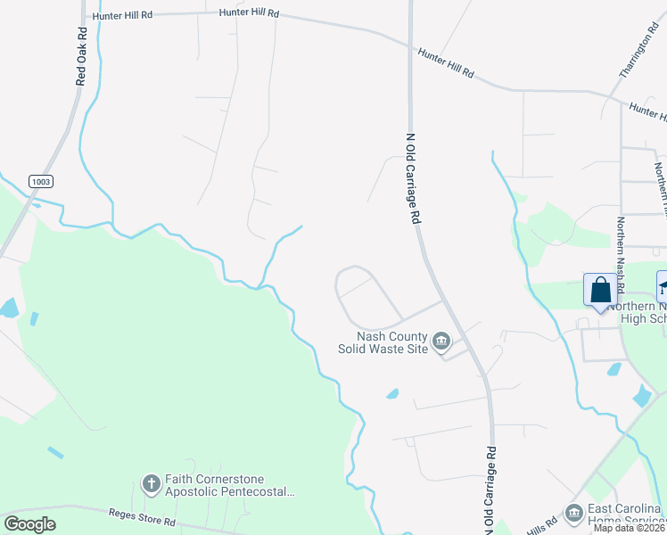 map of restaurants, bars, coffee shops, grocery stores, and more near 2239 Creekridge Drive in Rocky Mount
