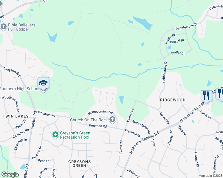 map of restaurants, bars, coffee shops, grocery stores, and more near 1064 Gentle Reed Drive in Durham