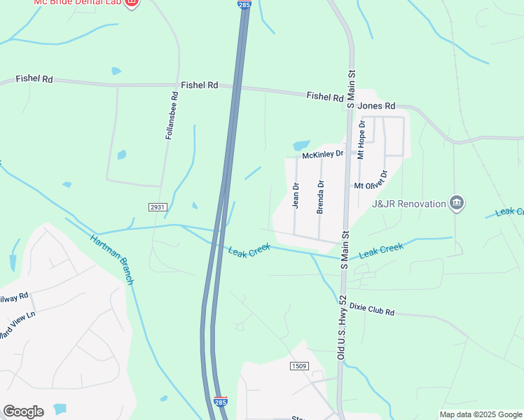 map of restaurants, bars, coffee shops, grocery stores, and more near Kershaw Court in Winston-Salem