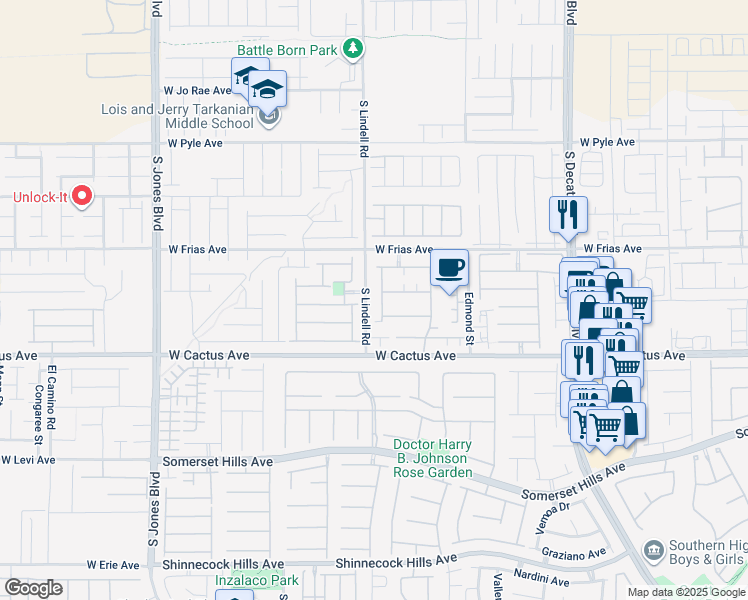 map of restaurants, bars, coffee shops, grocery stores, and more near 10397 Aloe Cactus Street in Las Vegas