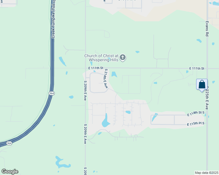 map of restaurants, bars, coffee shops, grocery stores, and more near 11273 South 212th East Avenue in Broken Arrow