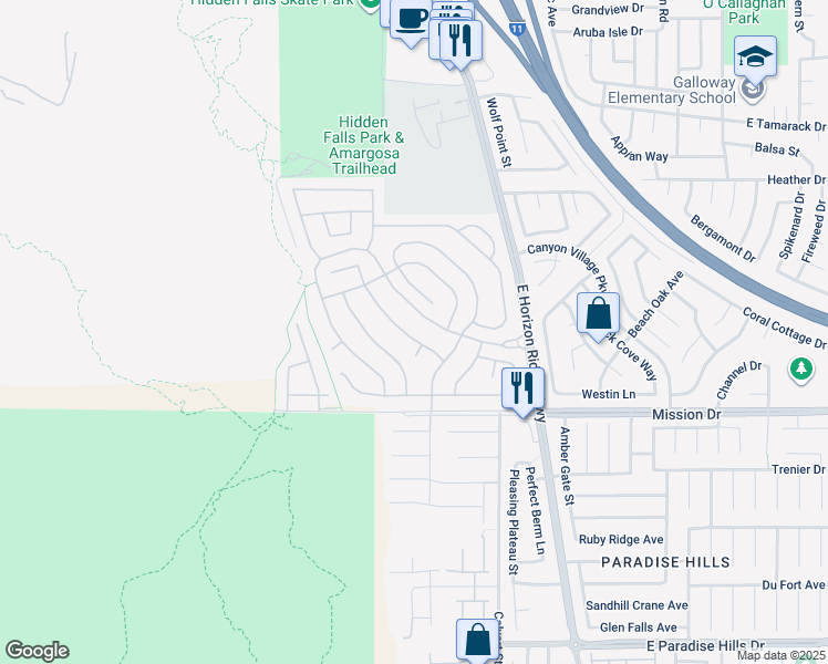 map of restaurants, bars, coffee shops, grocery stores, and more near 44 Blaven Drive in Henderson