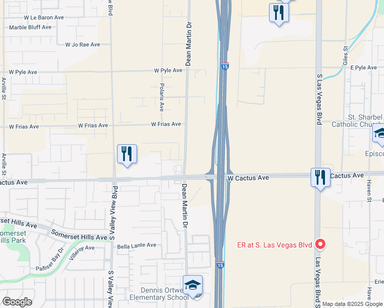 map of restaurants, bars, coffee shops, grocery stores, and more near 10410 Dean Martin Drive in Las Vegas