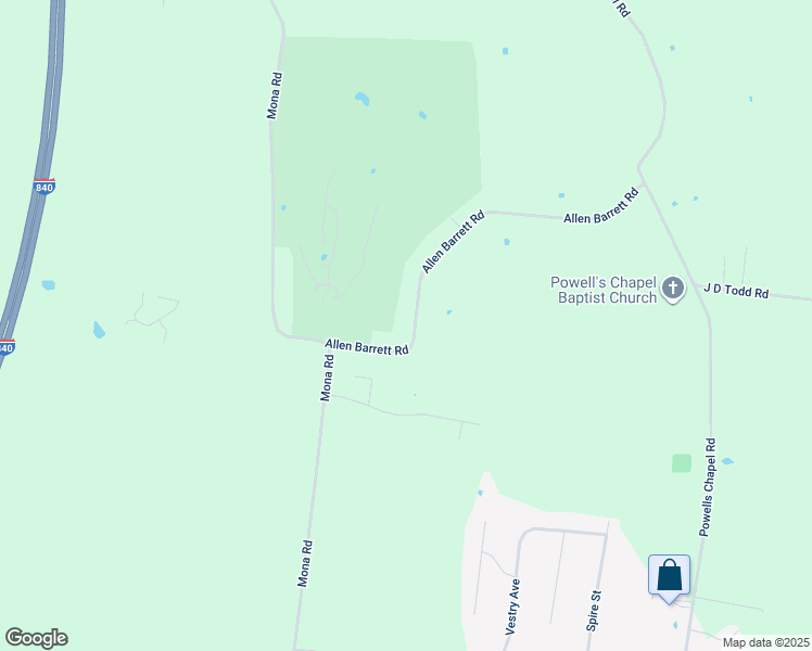 map of restaurants, bars, coffee shops, grocery stores, and more near 3391 Allen Barrett Road in Murfreesboro