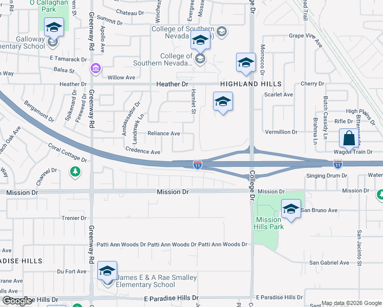 map of restaurants, bars, coffee shops, grocery stores, and more near 563 Sentry Avenue in Henderson