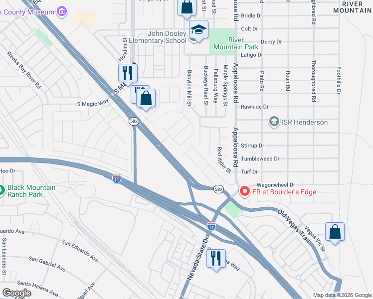 map of restaurants, bars, coffee shops, grocery stores, and more near 2237 Sky Island Drive in Henderson