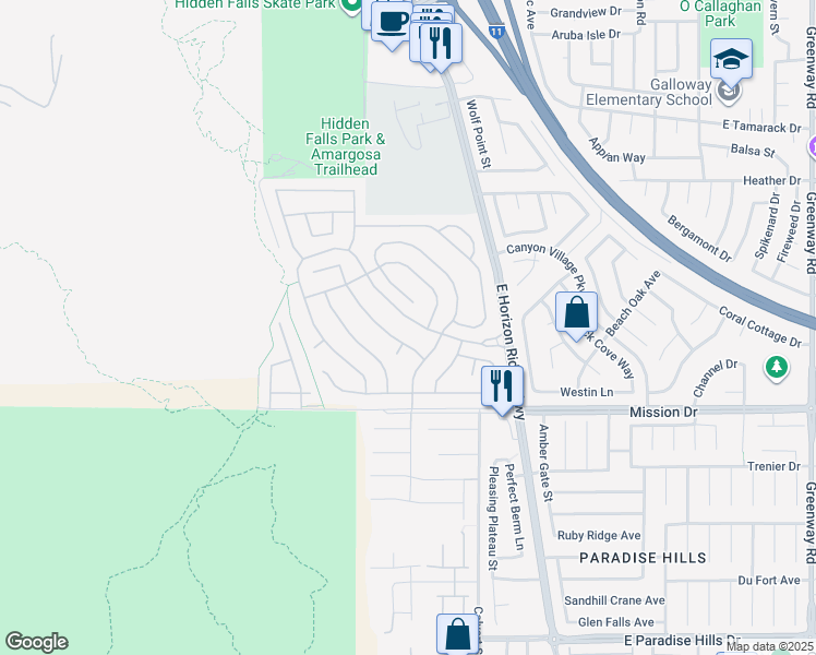 map of restaurants, bars, coffee shops, grocery stores, and more near 41 Voltaire Avenue in Henderson