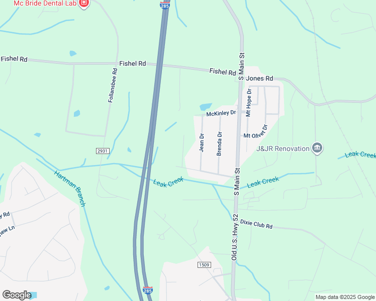map of restaurants, bars, coffee shops, grocery stores, and more near Kershaw Court in Winston-Salem