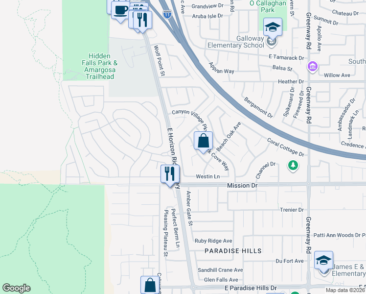 map of restaurants, bars, coffee shops, grocery stores, and more near 838 Rusty Anchor Way in Henderson