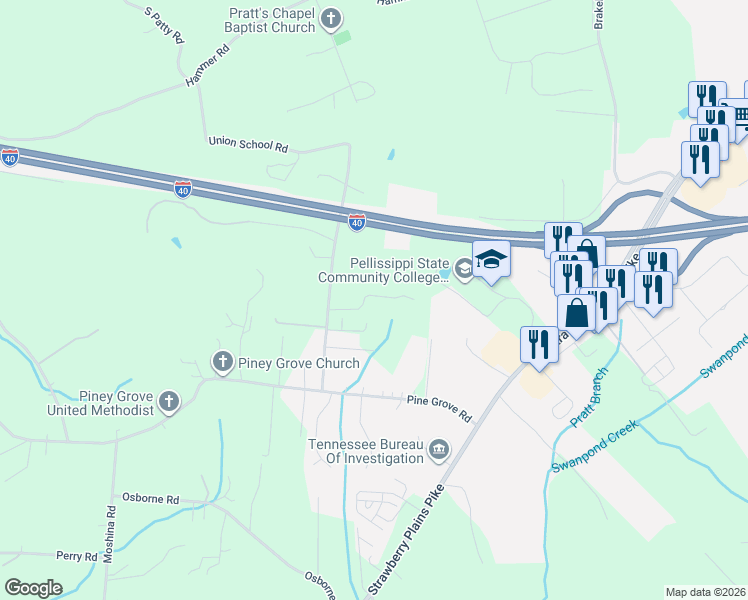 map of restaurants, bars, coffee shops, grocery stores, and more near 1026 Union School Road in Knoxville