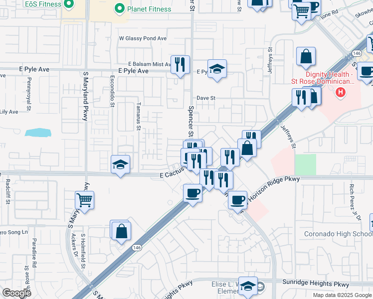 map of restaurants, bars, coffee shops, grocery stores, and more near 1788 Summer Blush Avenue in Las Vegas