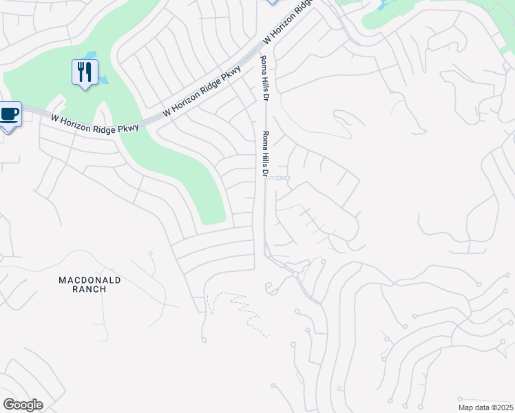 map of restaurants, bars, coffee shops, grocery stores, and more near 1862 High Mesa Drive in Henderson
