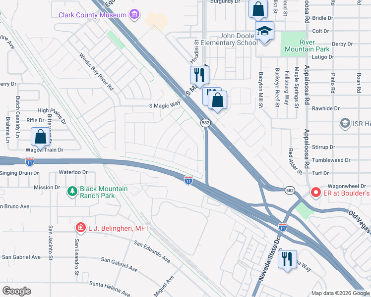 map of restaurants, bars, coffee shops, grocery stores, and more near 723 Gorringe Ridge Court in Henderson
