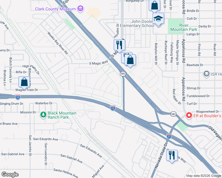 map of restaurants, bars, coffee shops, grocery stores, and more near 707 Bollons Island Street in Henderson
