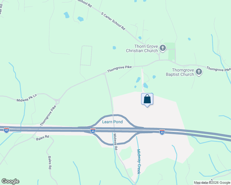 map of restaurants, bars, coffee shops, grocery stores, and more near 814 Midway Road in Strawberry Plains