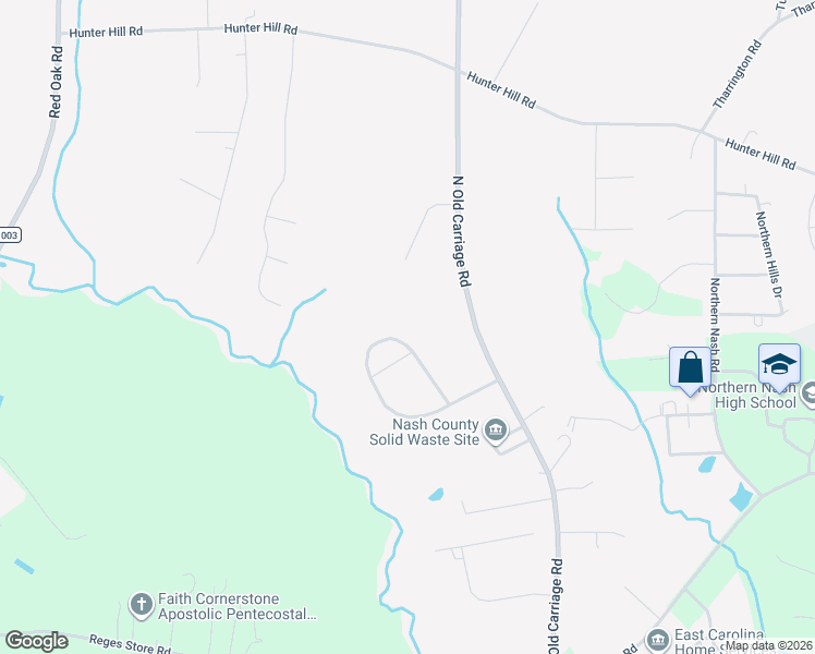 map of restaurants, bars, coffee shops, grocery stores, and more near 2173 Creekridge Drive in Rocky Mount