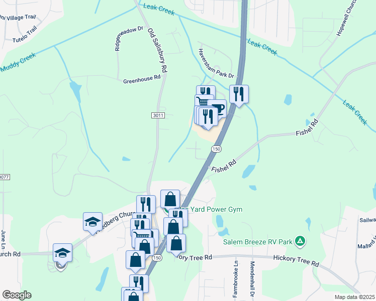 map of restaurants, bars, coffee shops, grocery stores, and more near 1630 Rockwood Crossing Drive in Winston-Salem
