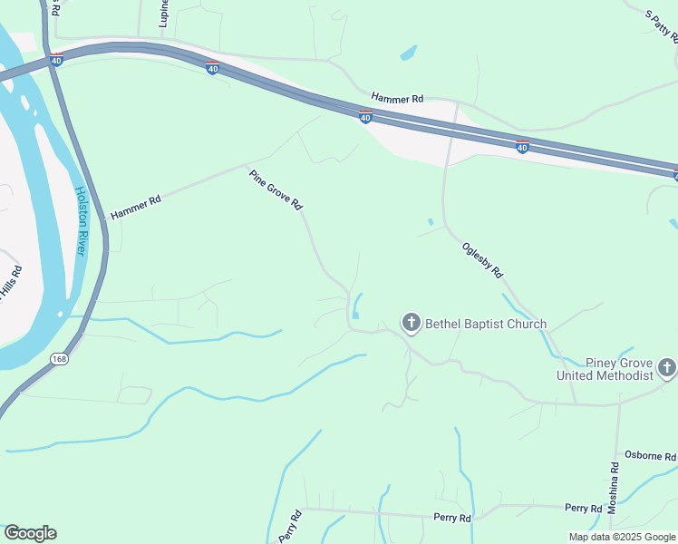 map of restaurants, bars, coffee shops, grocery stores, and more near 6409 Pine Grove Road in Knoxville