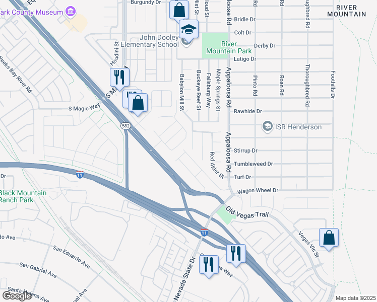 map of restaurants, bars, coffee shops, grocery stores, and more near 2220 Mundare Drive in Henderson