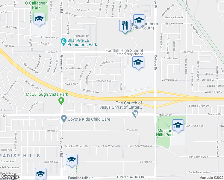 map of restaurants, bars, coffee shops, grocery stores, and more near 554 Sentry Avenue in Henderson