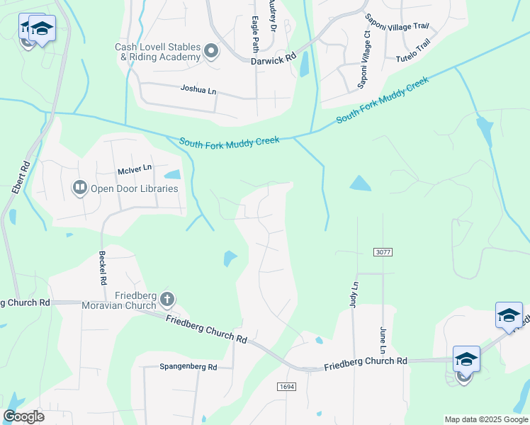 map of restaurants, bars, coffee shops, grocery stores, and more near 1989 Tiger Eye Court in Winston-Salem