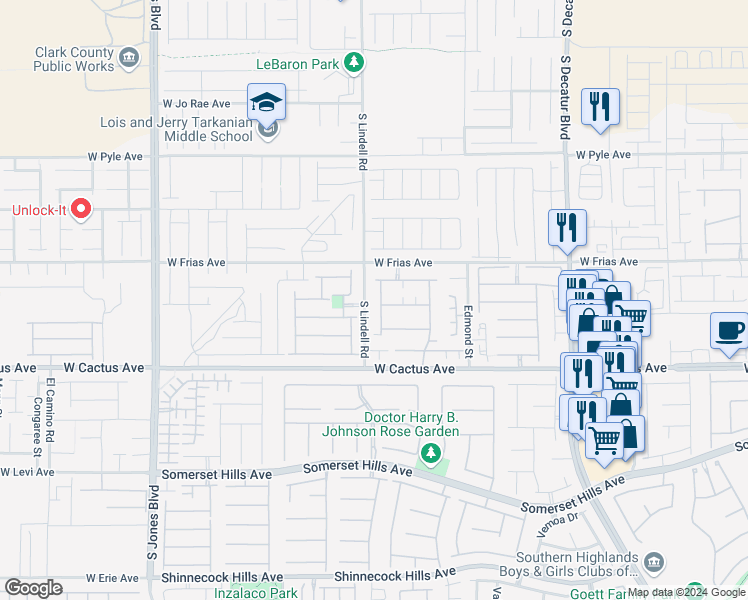 map of restaurants, bars, coffee shops, grocery stores, and more near 10361 Aloe Cactus Street in Las Vegas