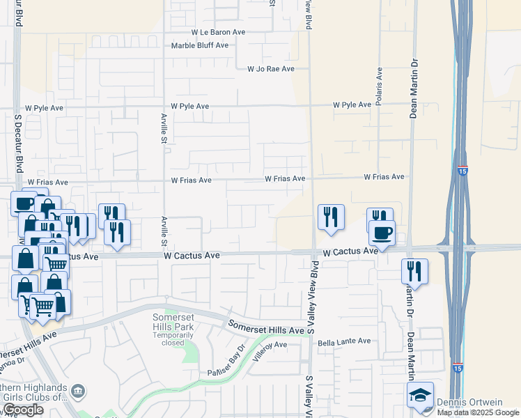 map of restaurants, bars, coffee shops, grocery stores, and more near 4017 Victoria Agave Avenue in Las Vegas