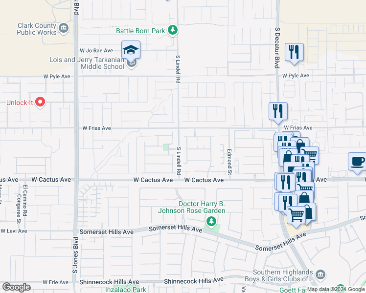 map of restaurants, bars, coffee shops, grocery stores, and more near 10361 Aloe Cactus Street in Las Vegas