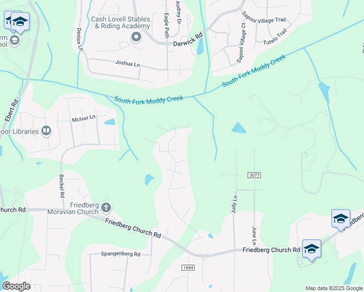 map of restaurants, bars, coffee shops, grocery stores, and more near 1959 Tiger Eye Court in Winston-Salem