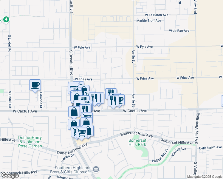 map of restaurants, bars, coffee shops, grocery stores, and more near 4552 Swimming Minnow Avenue in Las Vegas