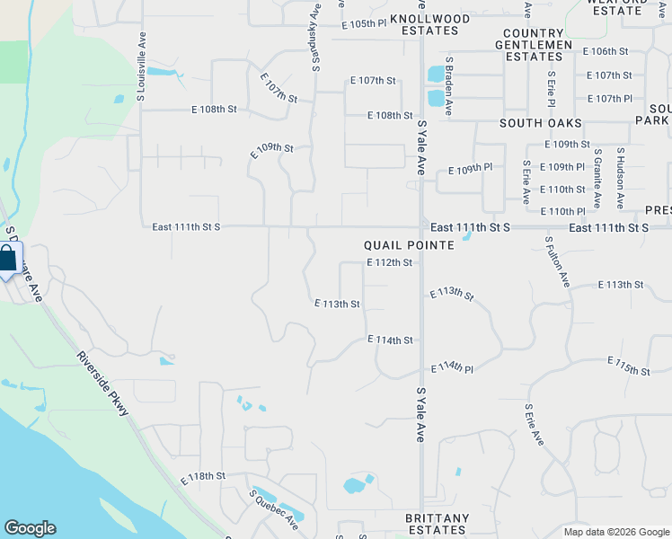map of restaurants, bars, coffee shops, grocery stores, and more near 11202 South Vandalia Avenue in Tulsa