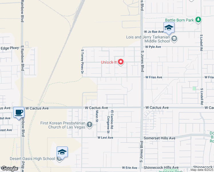 map of restaurants, bars, coffee shops, grocery stores, and more near 6335 Rock Stream Lane in Las Vegas