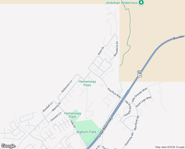 map of restaurants, bars, coffee shops, grocery stores, and more near 504 Pacifica Way in Boulder City