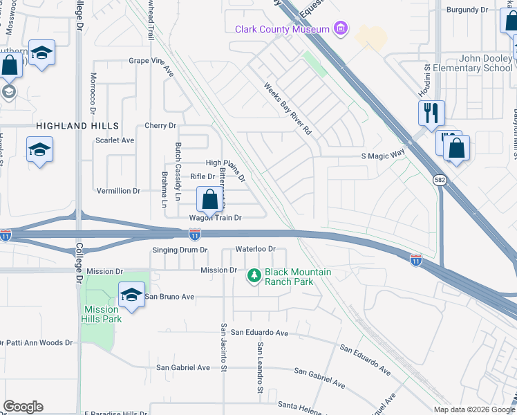 map of restaurants, bars, coffee shops, grocery stores, and more near 953 Saddle Horn Drive in Henderson