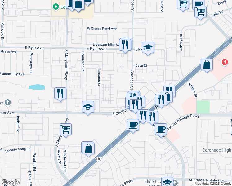 map of restaurants, bars, coffee shops, grocery stores, and more near 10377 Morning Sorrow Street in Las Vegas