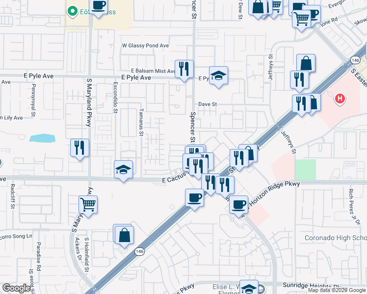 map of restaurants, bars, coffee shops, grocery stores, and more near 1719 Summer Blush Avenue in Las Vegas